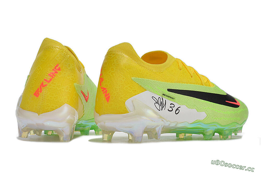 Men's Nike Phantom GX Elite FG Firm Ground Low-Tops Football Boots - Green/Black/Yellow 6