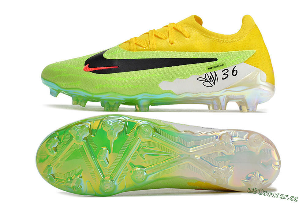 Men's Nike Phantom GX Elite FG Firm Ground Low-Tops Football Boots - Green/Black/Yellow 1