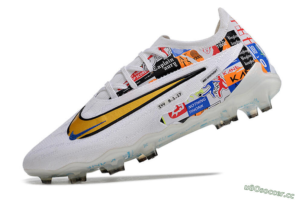 Men's Harry Kane X Nike Phantom GX Elite FG Firm Ground Low-Tops Football Boots - White/Rainbow 5