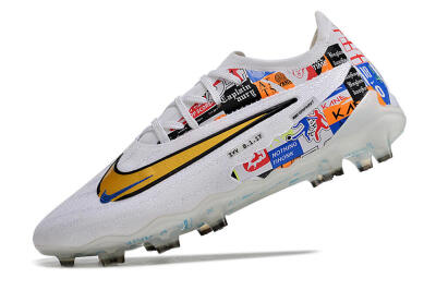 Men's Harry Kane X Nike Phantom GX Elite FG Firm Ground Low-Tops Football Boots - White/Rainbow