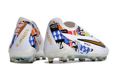 Men's Harry Kane X Nike Phantom GX Elite FG Firm Ground Low-Tops Football Boots - White/Rainbow