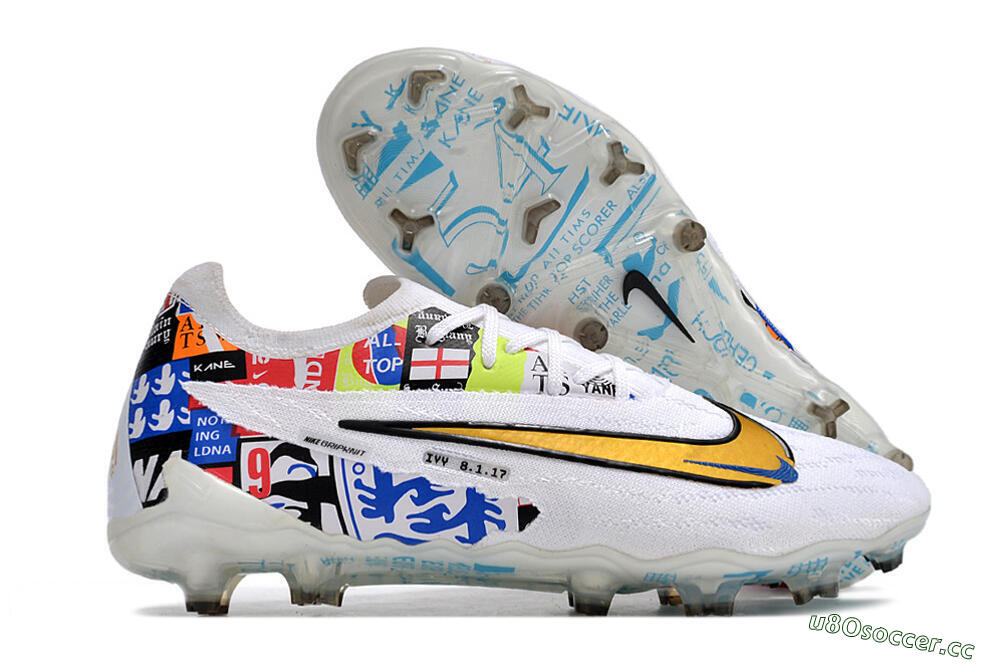 Men's Harry Kane X Nike Phantom GX Elite FG Firm Ground Low-Tops Football Boots - White/Rainbow 2