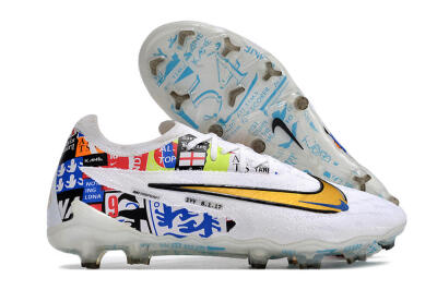 Men's Harry Kane X Nike Phantom GX Elite FG Firm Ground Low-Tops Football Boots - White/Rainbow
