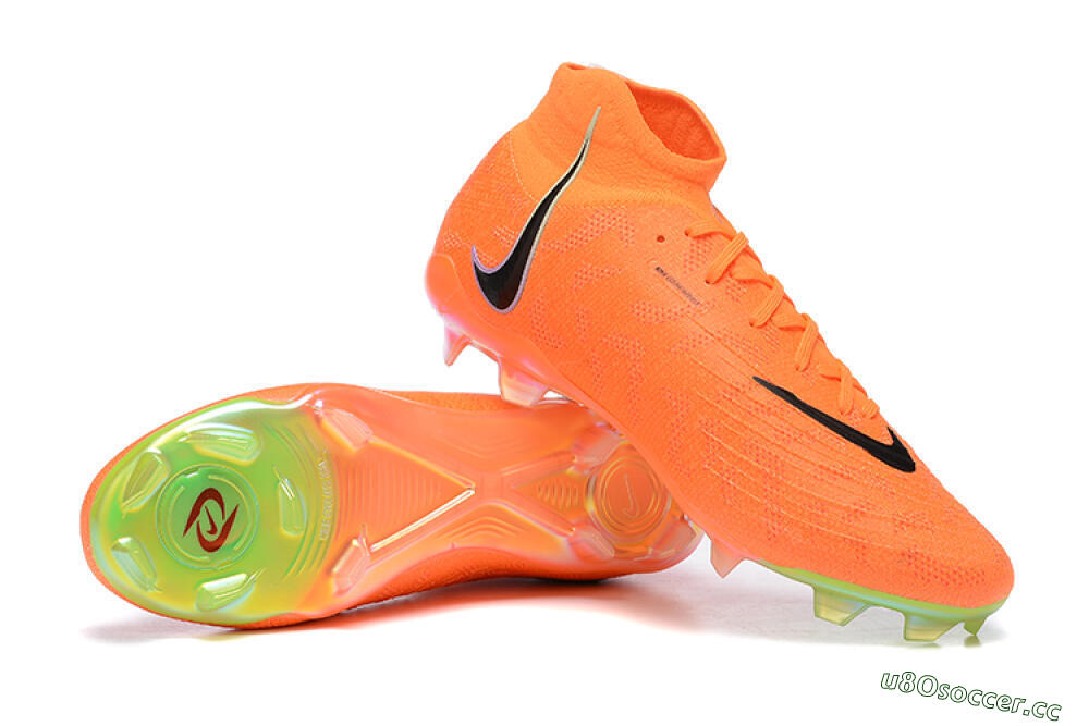 Men's Nike Phantom Luna Elite FG Firm Ground High-Tops Football Boots - Orange/Black/Green 4