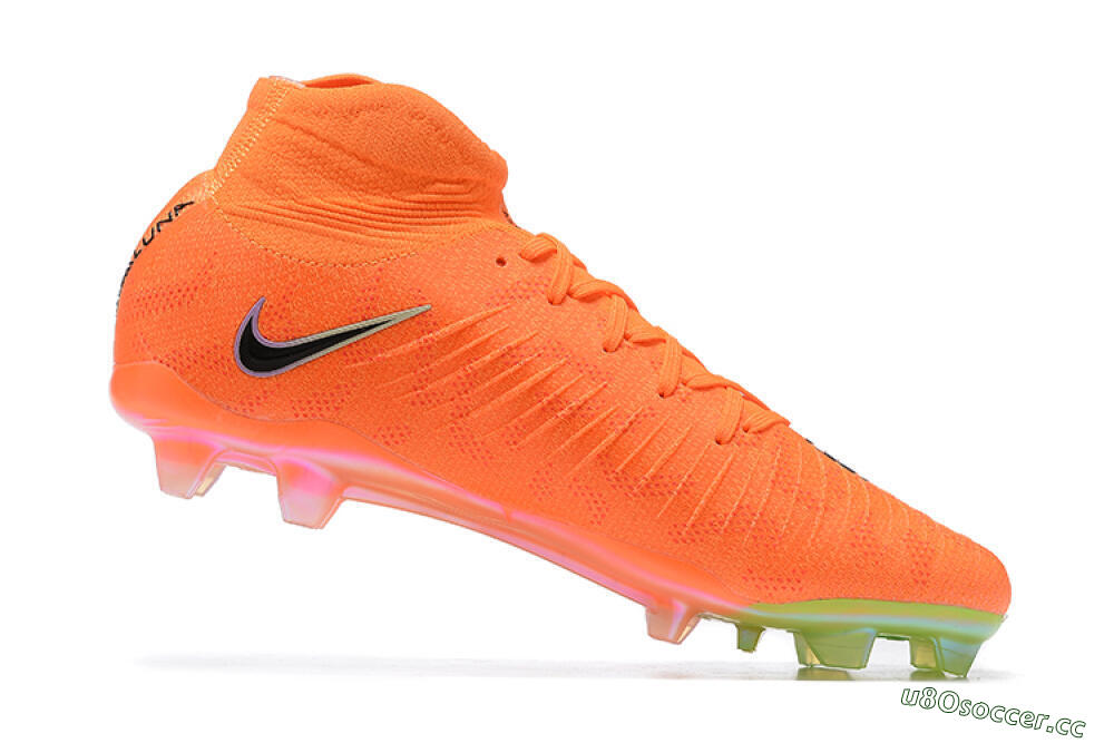 Men's Nike Phantom Luna Elite FG Firm Ground High-Tops Football Boots - Orange/Black/Green 6