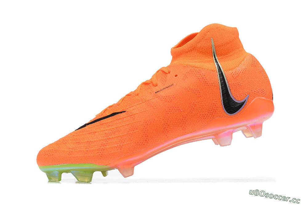 Men's Nike Phantom Luna Elite FG Firm Ground High-Tops Football Boots - Orange/Black/Green 7