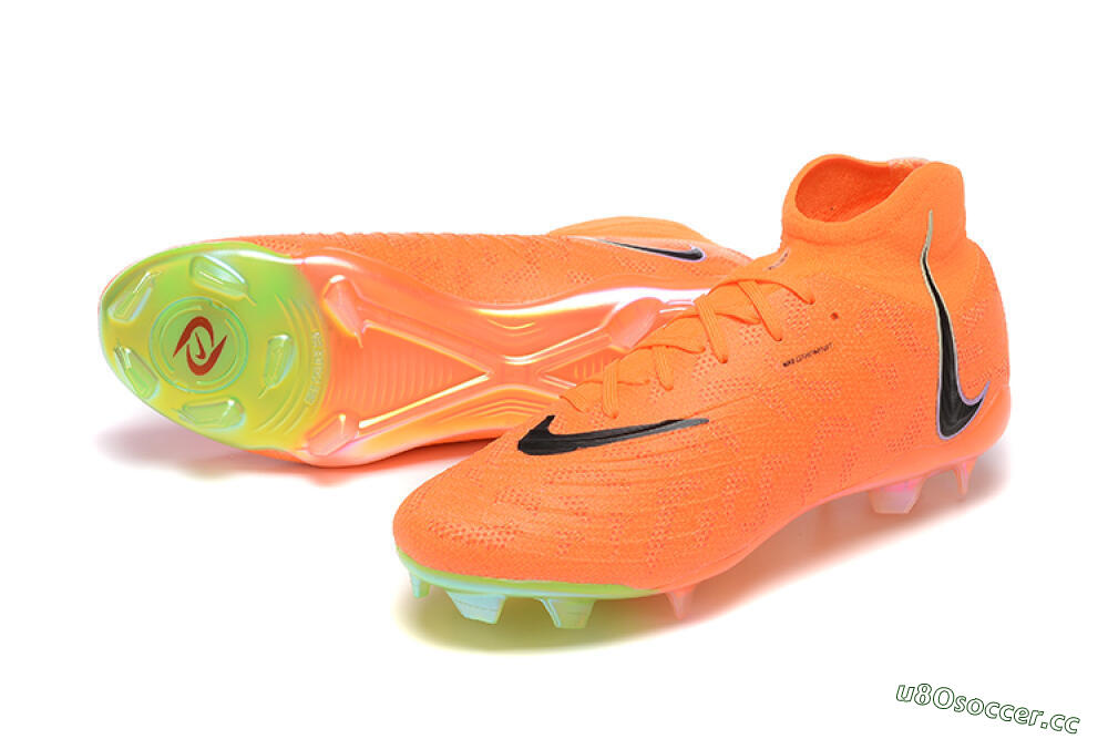 Men's Nike Phantom Luna Elite FG Firm Ground High-Tops Football Boots - Orange/Black/Green 3