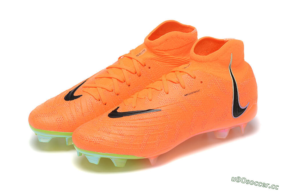 Men's Nike Phantom Luna Elite FG Firm Ground High-Tops Football Boots - Orange/Black/Green 9