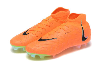 Men's Nike Phantom Luna Elite FG Firm Ground High-Tops Football Boots - Orange/Black/Green