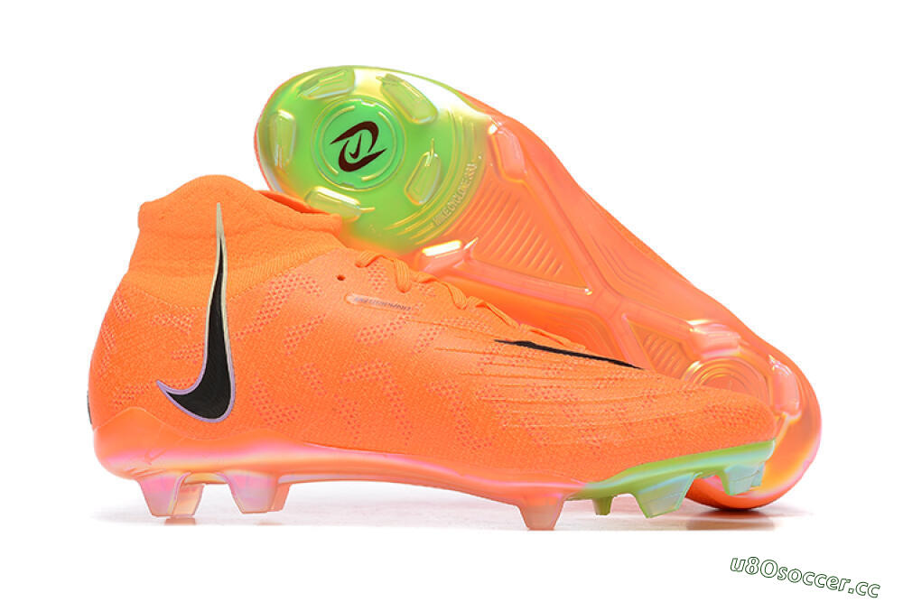Men's Nike Phantom Luna Elite FG Firm Ground High-Tops Football Boots - Orange/Black/Green 2