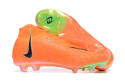 Men's Nike Phantom Luna Elite FG Firm Ground High-Tops Football Boots - Orange/Black/Green