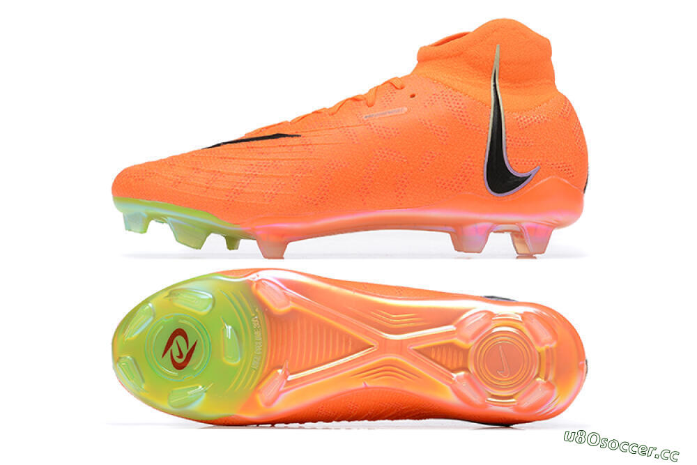 Men's Nike Phantom Luna Elite FG Firm Ground High-Tops Football Boots - Orange/Black/Green 1