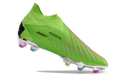 Men's Adidas Predator Accuracy+ FG Firm Ground High-Tops Football Boots - Green/Blue/Black