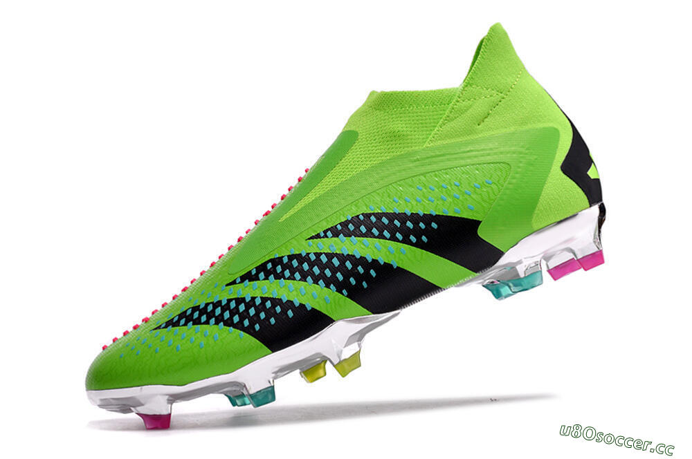 Men's Adidas Predator Accuracy+ FG Firm Ground High-Tops Football Boots - Green/Blue/Black 5
