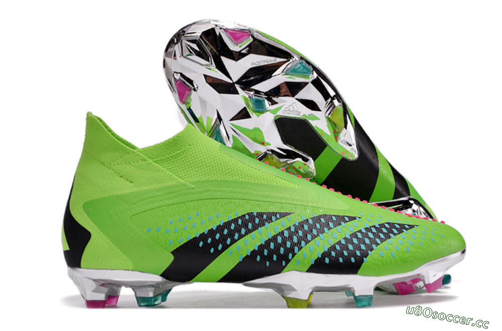 Men's Adidas Predator Accuracy+ FG Firm Ground High-Tops Football Boots - Green/Blue/Black 2