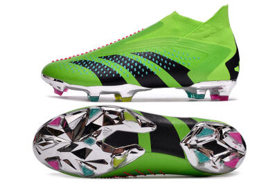 Men's Adidas Predator Accuracy+ FG Firm Ground High-Tops Football Boots - Green/Blue/Black