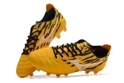 Men's Mizuno Morelia Neo 3 Pro FG Firm Ground Low-Tops Football Boots - Yellow/Black/White