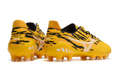 Men's Mizuno Morelia Neo 3 Pro FG Firm Ground Low-Tops Football Boots - Yellow/Black/White