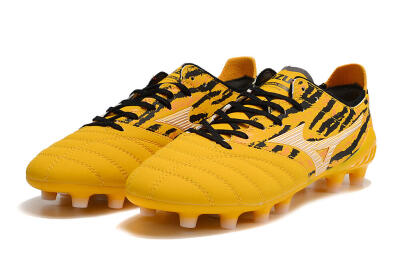 Men's Mizuno Morelia Neo 3 Pro FG Firm Ground Low-Tops Football Boots - Yellow/Black/White