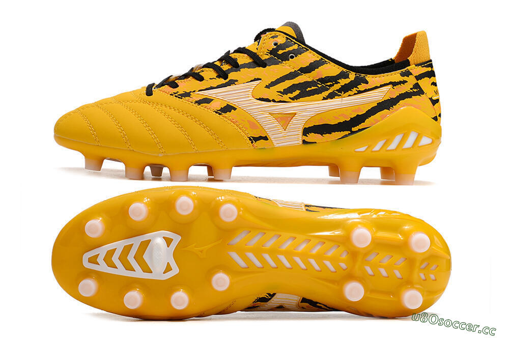 Men's Mizuno Morelia Neo 3 Pro FG Firm Ground Low-Tops Football Boots - Yellow/Black/White 1