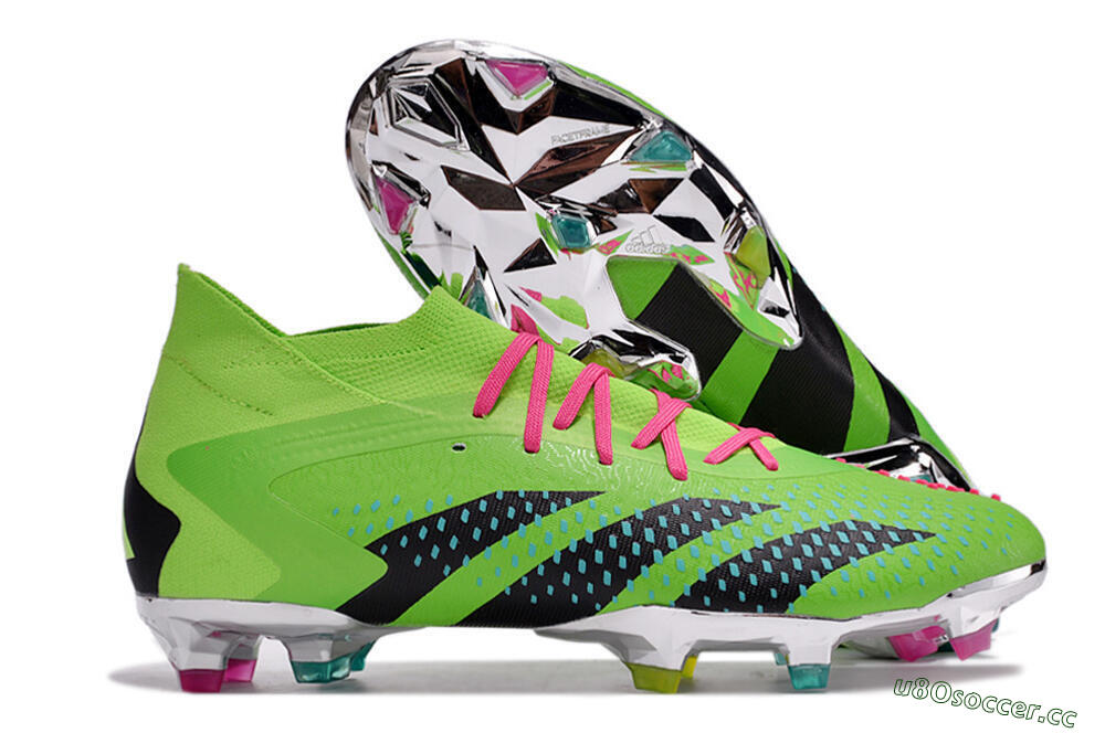 Men's Adidas Predator Accuracy.1 FG Firm Ground High-Tops Football Boots - Green/Blue/Black 2