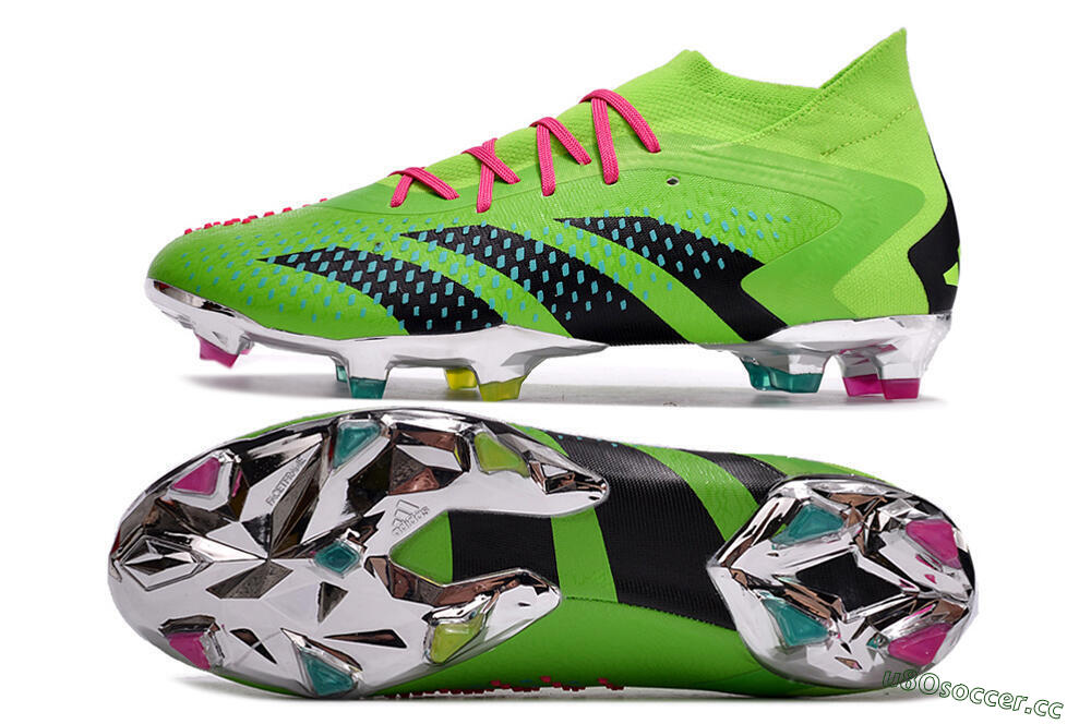 Men's Adidas Predator Accuracy.1 FG Firm Ground High-Tops Football Boots - Green/Blue/Black 1