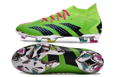 Men's Adidas Predator Accuracy.1 FG Firm Ground High-Tops Football Boots - Green/Blue/Black