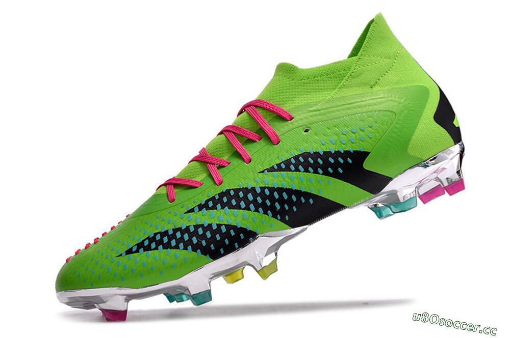 Men's Adidas Predator Accuracy.1 FG Firm Ground High-Tops Football Boots - Green/Blue/Black 5