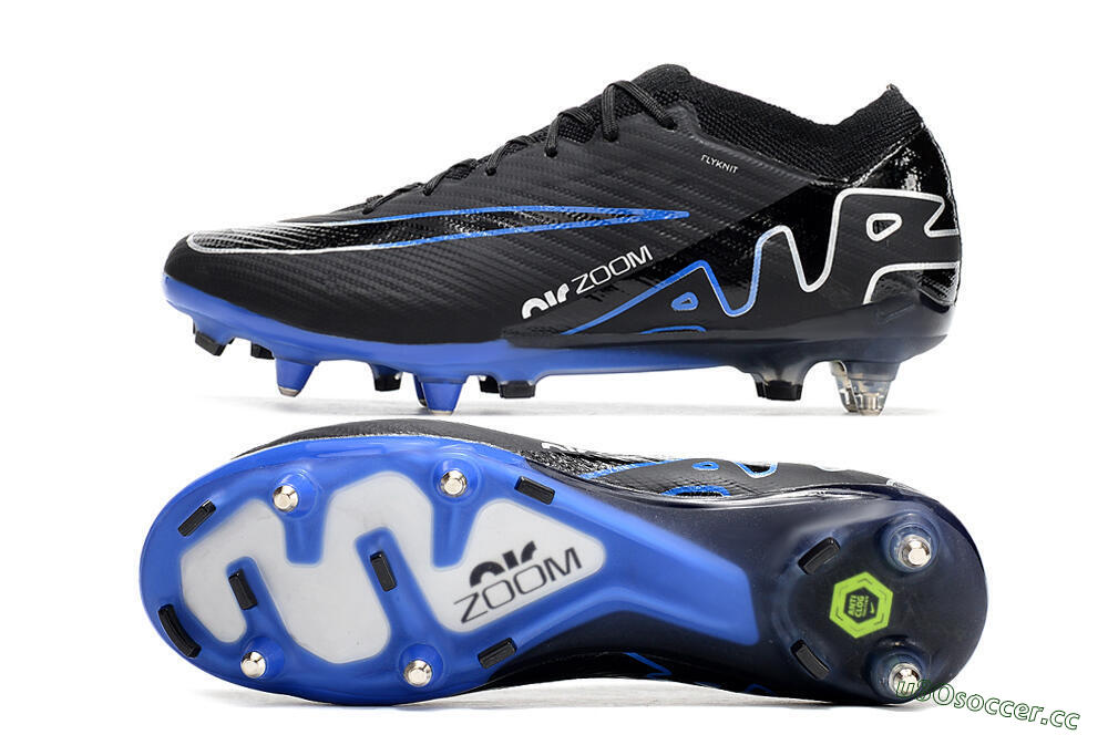Men's Nike Air Zoom Mercurial Vapor 15 Elite SG Soft Ground Low-Tops Football Boots - Black/Blue/White 1
