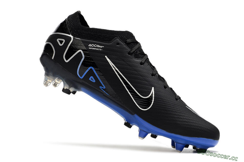 Men's Nike Air Zoom Mercurial Vapor 15 Elite SG Soft Ground Low-Tops Football Boots - Black/Blue/White 4