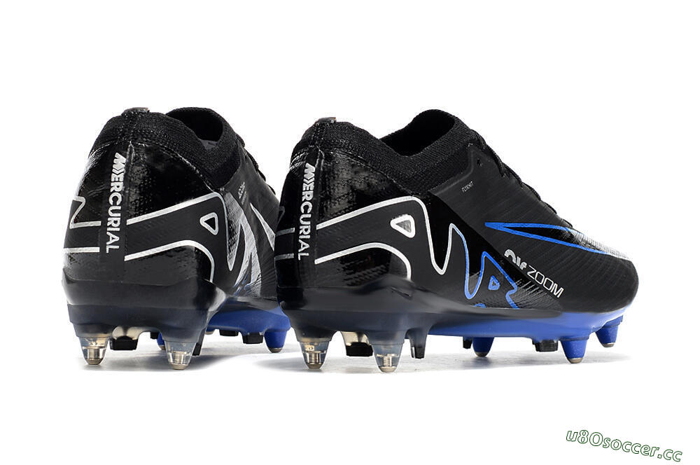 Men's Nike Air Zoom Mercurial Vapor 15 Elite SG Soft Ground Low-Tops Football Boots - Black/Blue/White 6