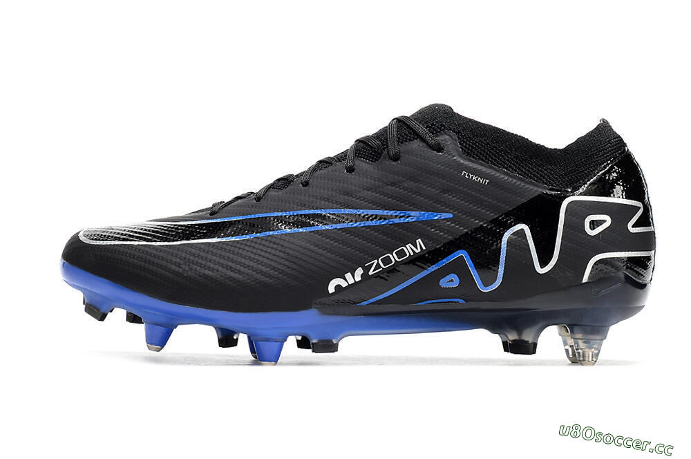 Men's Nike Air Zoom Mercurial Vapor 15 Elite SG Soft Ground Low-Tops Football Boots - Black/Blue/White 0