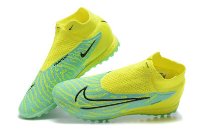 Men's Nike Phantom GX Elite DF TF Artificial Turf High-Tops Football Shoes - Blue/Black/Yellow