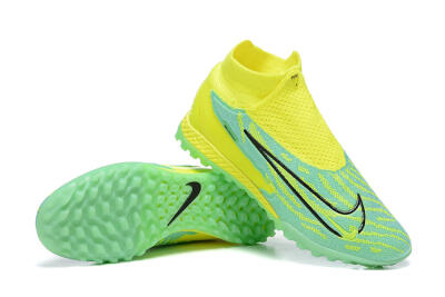 Men's Nike Phantom GX Elite DF TF Artificial Turf High-Tops Football Shoes - Blue/Black/Yellow