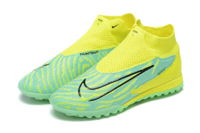 Men's Nike Phantom GX Elite DF TF Artificial Turf High-Tops Football Shoes - Blue/Black/Yellow
