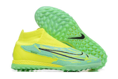 Men's Nike Phantom GX Elite DF TF Artificial Turf High-Tops Football Shoes - Blue/Black/Yellow