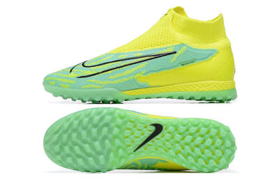 Men's Nike Phantom GX Elite DF TF Artificial Turf High-Tops Football Shoes - Blue/Black/Yellow