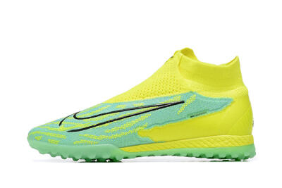 Men's Nike Phantom GX Elite DF TF Artificial Turf High-Tops Football Shoes - Blue/Black/Yellow