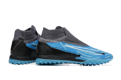 Men's Nike Phantom GX Elite DF TF Artificial Turf High-Tops Football Shoes - Blue/White/Black