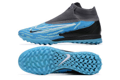 Men's Nike Phantom GX Elite DF TF Artificial Turf High-Tops Football Shoes - Blue/White/Black
