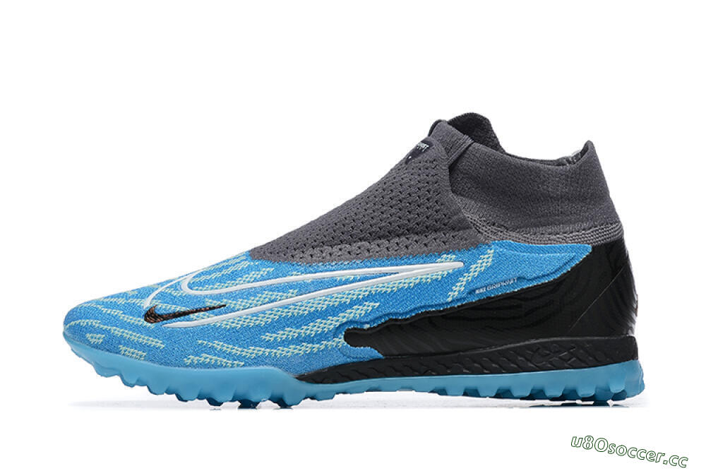 Men's Nike Phantom GX Elite DF TF Artificial Turf High-Tops Football Shoes - Blue/White/Black 0