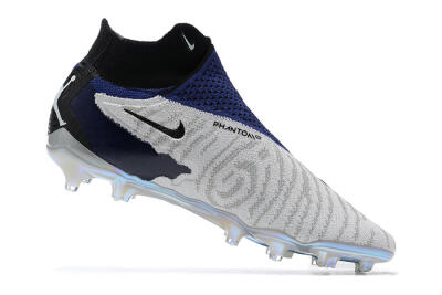 Men's Nike Phantom GX Elite DF FG Firm Ground High-Tops Football Boots - White/Black/Blue