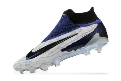 Men's Nike Phantom GX Elite DF FG Firm Ground High-Tops Football Boots - White/Black/Blue