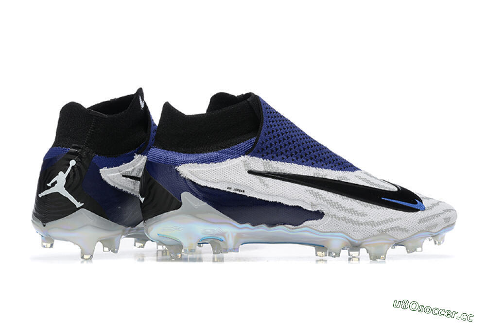 Men's Nike Phantom GX Elite DF FG Firm Ground High-Tops Football Boots - White/Black/Blue 8