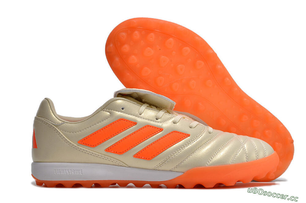 Men's Adidas Copa Gloro TF Artificial Turf Low-Tops Football Shoes - Beige/Orange 2