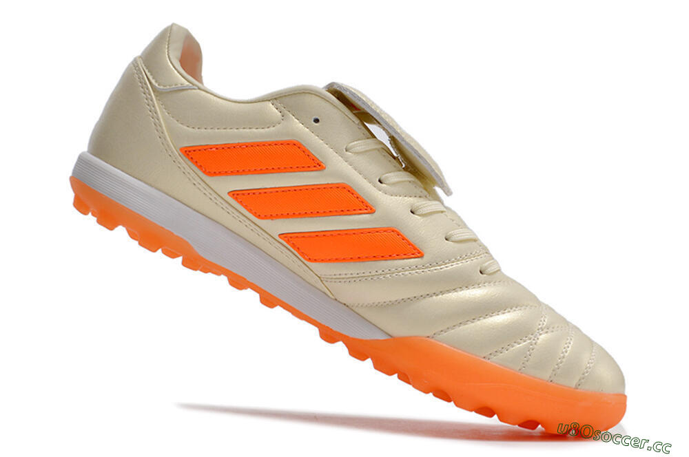 Men's Adidas Copa Gloro TF Artificial Turf Low-Tops Football Shoes - Beige/Orange 4