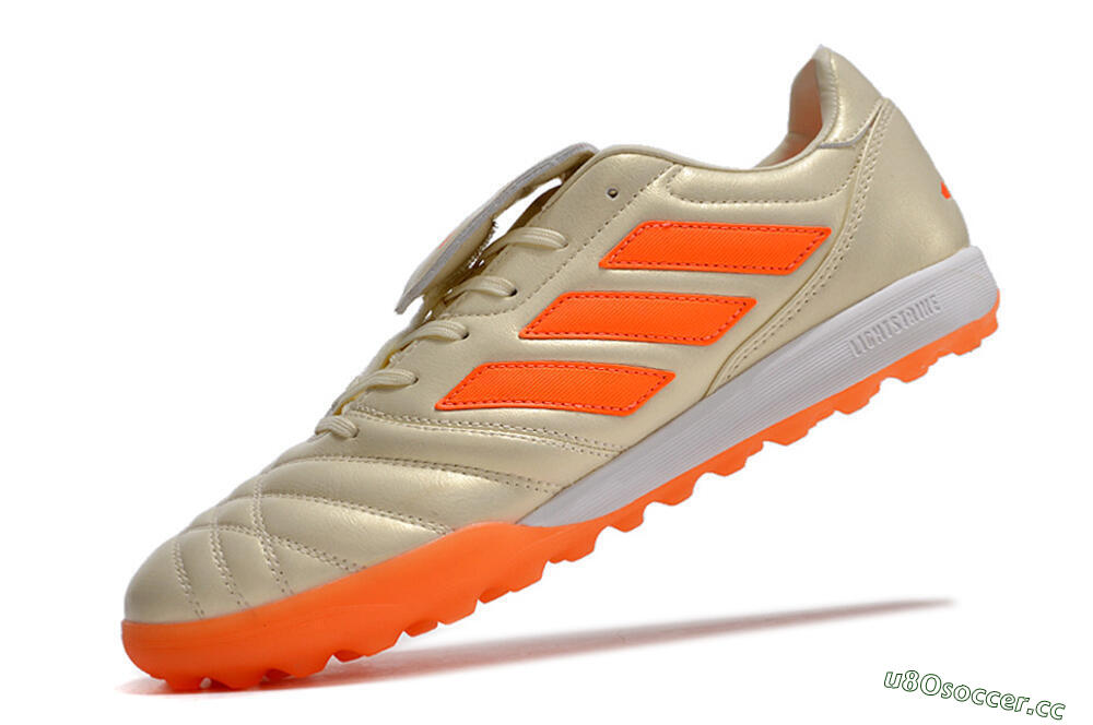 Men's Adidas Copa Gloro TF Artificial Turf Low-Tops Football Shoes - Beige/Orange 5
