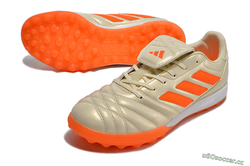 Men's Adidas Copa Gloro TF Artificial Turf Low-Tops Football Shoes - Beige/Orange 3