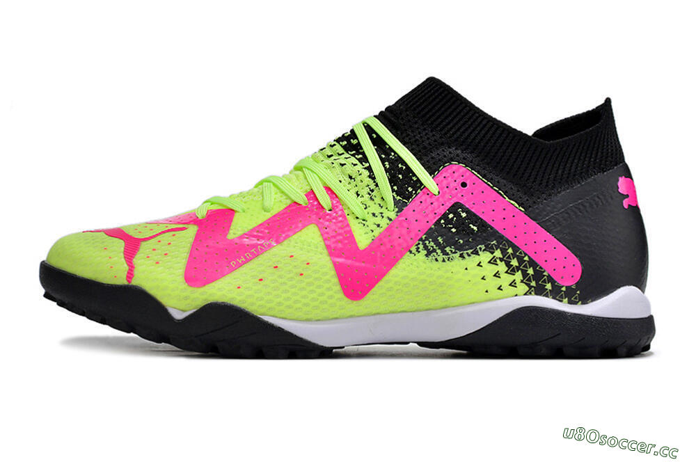 Men's Puma Future X Powercat Tokyo Match TF Artificial Turf Low-Tops Football Shoes - Green/Pink/Black 0