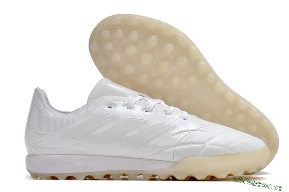 Men's Adidas Copa Pure.3 TF Artificial Turf Low-Tops Football Shoes - White/White 2
